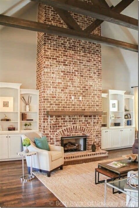 35 Gorgeous Natural Brick Fireplace Ideas Part 2