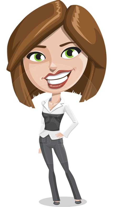 vector elegant office lady character graphicmama action poses cartoon characters character