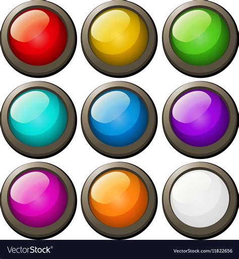 Round Buttons In Different Colors Royalty Free Vector Image