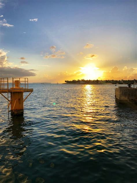 Sunset In Key West Florida At Mallory Square Stock Photo Image Of