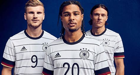 The home, away and goalkeeper adidas kits of germany national team that play in uefa in europe for the season 19/20 and especially for euro 2020. Germany EURO 2020 adidas Home Kit - Todo Sobre Camisetas