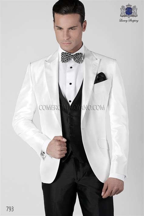 Black Tie White Men Wedding Suit Model 793 Mario Moyano Collection