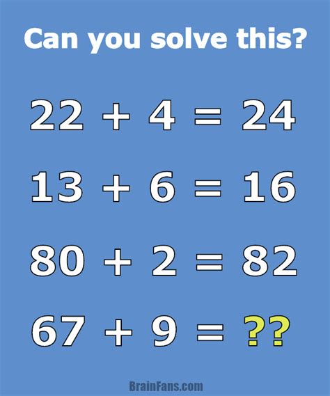 Easy Math Riddles Brain Teasers Free Printable Th Grade Logic Puzzles