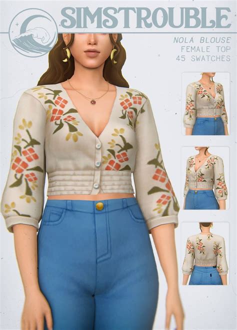 Nola Blouse By Simstrouble Simstrouble On Patreon Sims 4 Toddler