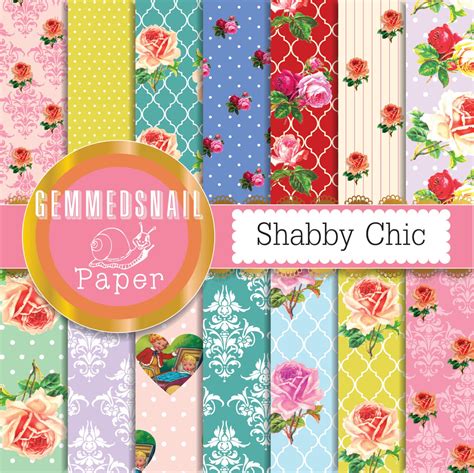 Shabby Chic Scrapbook Paper Shabby Chic Roses Digital Paper X