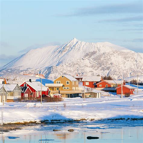 Colourful Village Of Sommarøy Troms Region Norway Scandinavia
