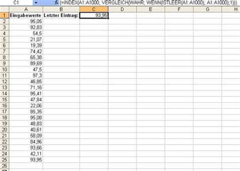 Eine tabelle ist eine geordnete zusammenstellung von texten oder daten. Automatischen Bezug auf die letzte (unterste) Zelle einer Excel-Liste herstellen
