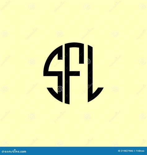 Creative Rounded Initial Letters Sfl Logo Stock Vector Illustration