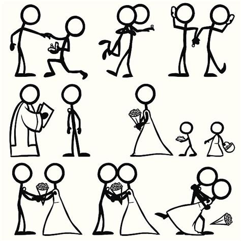 Stick Figures Kissing Illustrations Royalty Free Vector Graphics
