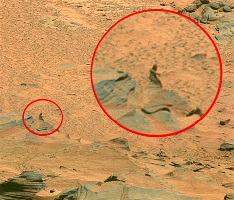 Female Figure On Mars Just A Rock Space