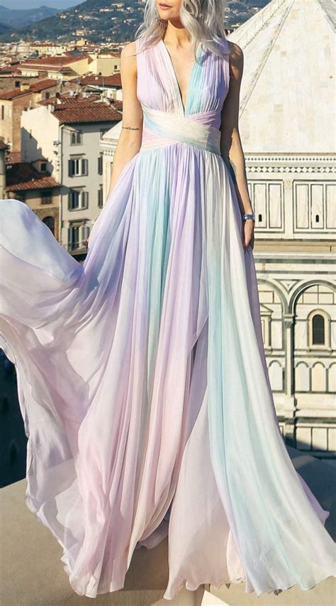 Pastel Rainbow Gown Gowns Rainbow Dress Gowns Dresses