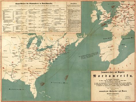 Migration Map Of North American Birds 1910 Ph