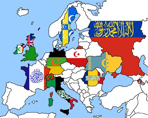 Europe Is Islam Flag Map Wip By Qwertyuiopasd1234567 On