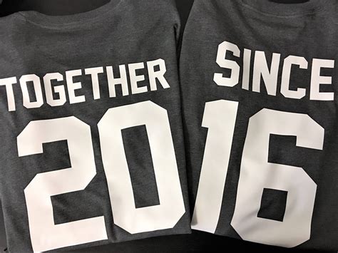 See more ideas about couple shirts, cute couple shirts, couple outfits. Custom Together Since Matching Couple Shirts, Anniversary ...