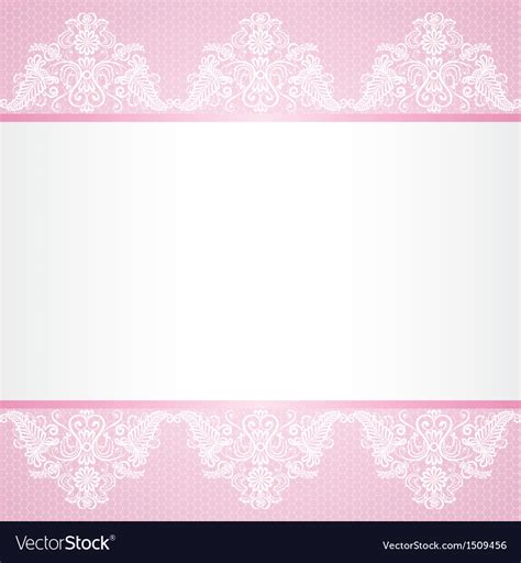 Lace Floral Lace Border On Pink Background Royalty Free Vector Image