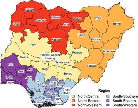 Nigeria States Map World Map Gray