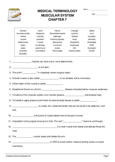 Free Printable Medical Terminology Worksheets Customize And Print