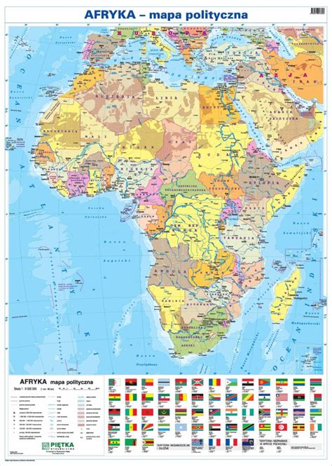Dwustronna Mapa Ścienna Afryki Fizyczna Polityczna