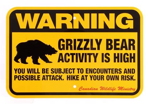 Grizzly Bear Warning Sign From Canada