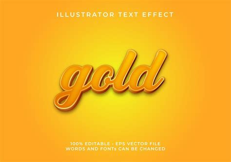 Premium Vector Gold Text Effect Editable