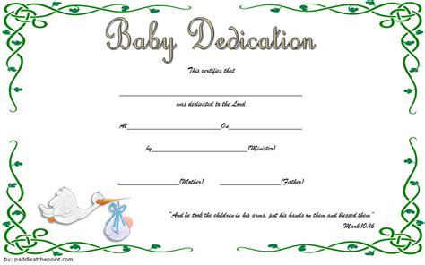 Free Printable Baby Dedication Certificate Template Collection Gambaran
