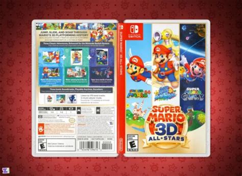 Super Mario 3d All Stars Cover Art Replacement Insert And Case