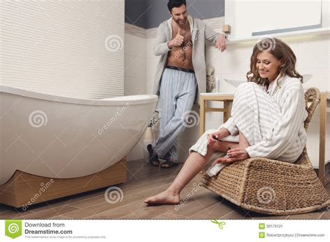 Couple In The Bathroom Stock Image Image 30179121