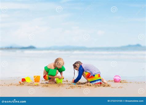 Kids On Tropical Beach Children Playing At Sea Stock Image Image Of