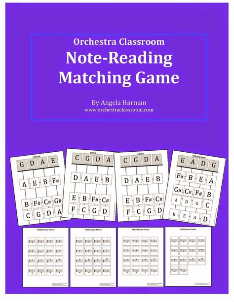 Orchestra Classroom Ideas New Note Reading Matching Game For The