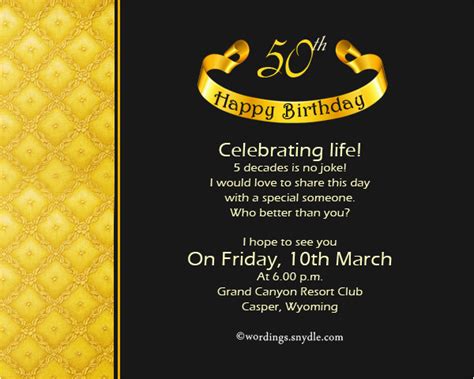 Examples Of 50th Birthday Invitations Birthdaybuzz