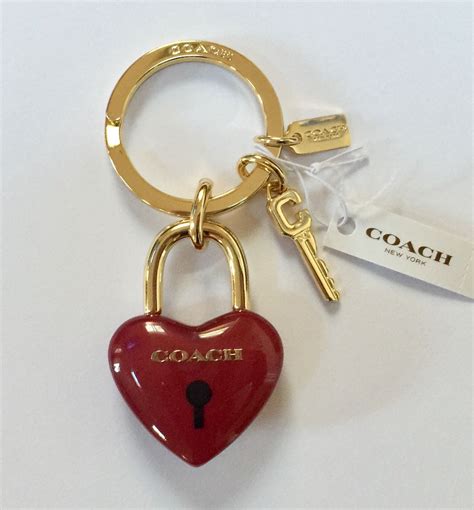 Coach Resin Padlock Heart Key Ring Keychain 65162 Brand New With Tags