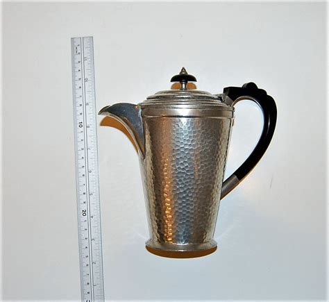 Vintage Civic Pewter Coffee Pot Hammered Pewter Patent Etsy