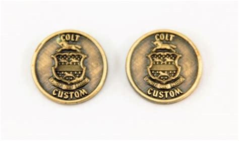 Colt Original Custom Gun Grip Medallions Bronze