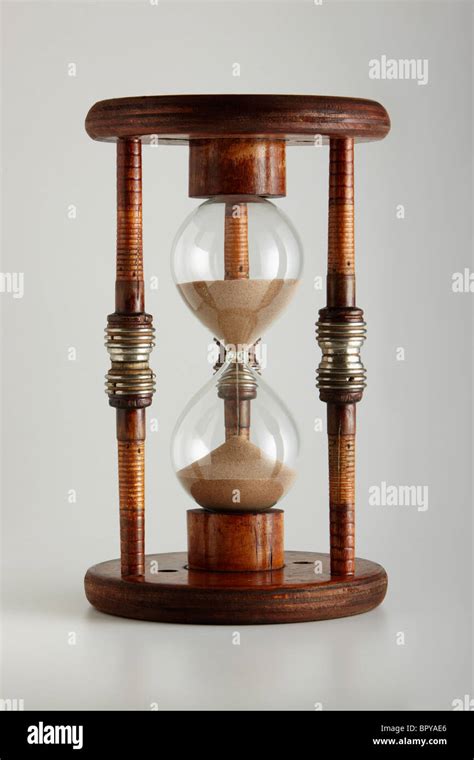 Vintage Old Wooden Hourglass Stock Photo Alamy