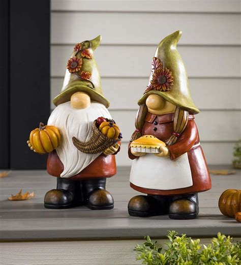 Fall Harvest Garden Gnome Statue Lady With Pie Plowhearth Gnome
