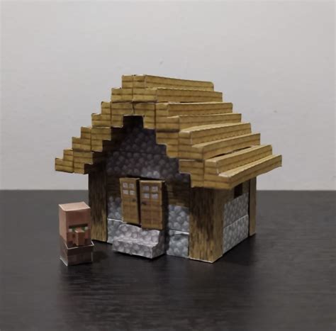 Pixel Papercraft Village House 2 Diorama Minecraft