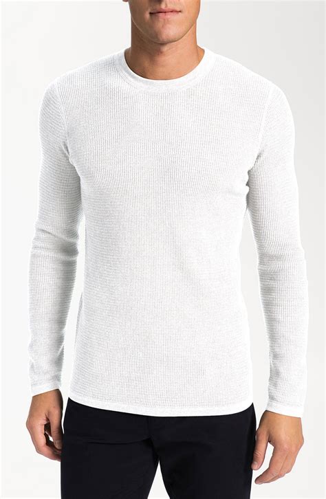 Vince Waffle Knit Sweater In White For Men Lyst