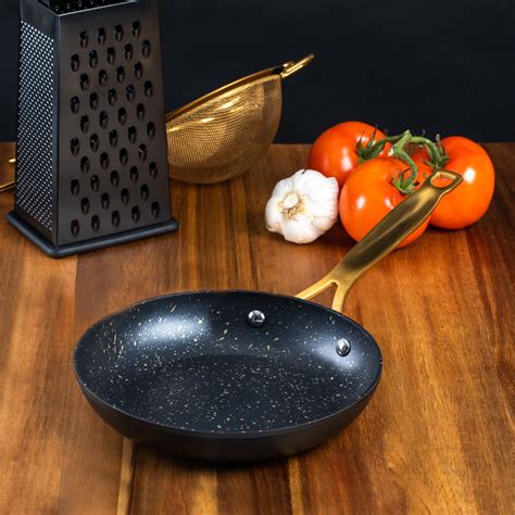 Thyme And Table Nonstick Ceramic 8 Fry Pan Black And Gold Speckle