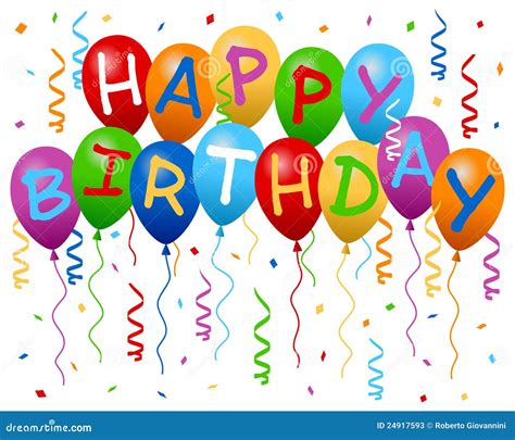 Happy Birthday Balloons Banner Stock Vector Illustration Of Colored
