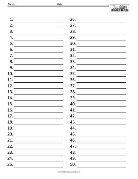 6 Best Images Of Printable Numbered List 1 100 French Numbers 1 100