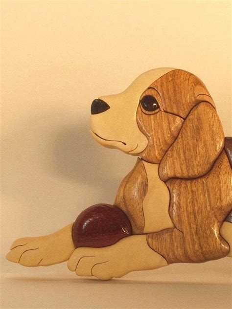 Beagle Puppy Wood Wall Decor Intarsia Woodart Handmade Dog Etsy