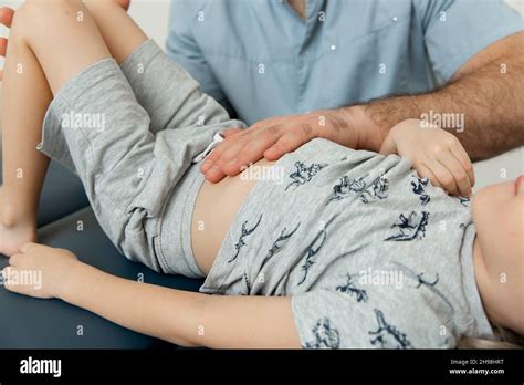 Osteopathic Belly Massage Female Patient Receiving Osteopathic Belly Or Tummy Treatment