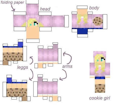 Cookie Girl Minecraft Papercraft By Emostyles On Deviantart Boneco De