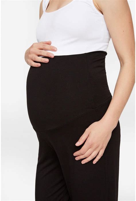 mamalicious maternity jersey yoga pants in black iclothing