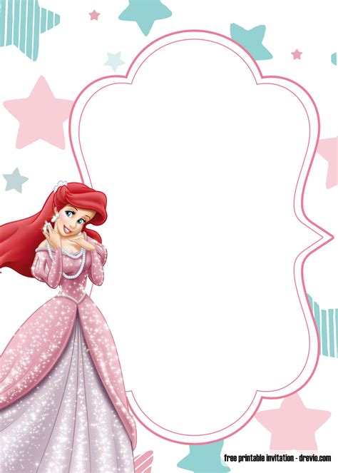 Free Printable Princess Birthday Invitation Templates Barbie And
