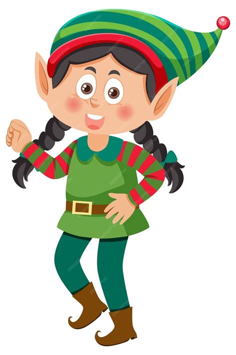 premium vector christmas elf girl cartoon character