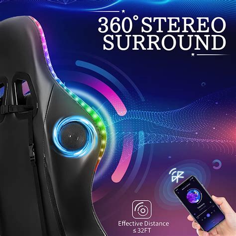 Buy Gaming Chair With Bluetooth Speakers And Led Rgb Lights Ergonomic