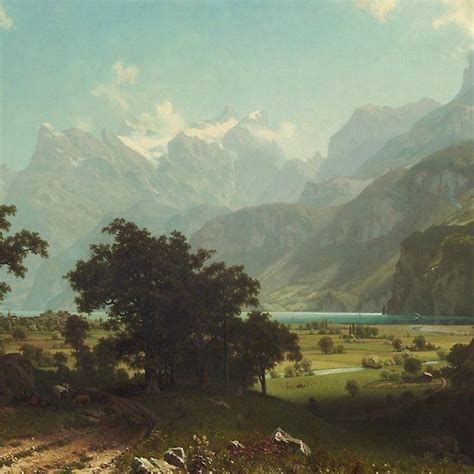 Lake Lucerne By Albert Bierstadt Albert Bierstadt Vintage Landscape