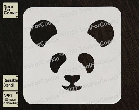 Panda Stencil Panda Bear Stencil Etsy
