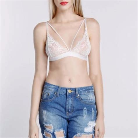 Lace Bra Top Wireless Cups Brassiere Fashion Eyelash Bralette Cute Crop Top Sexy Underwear